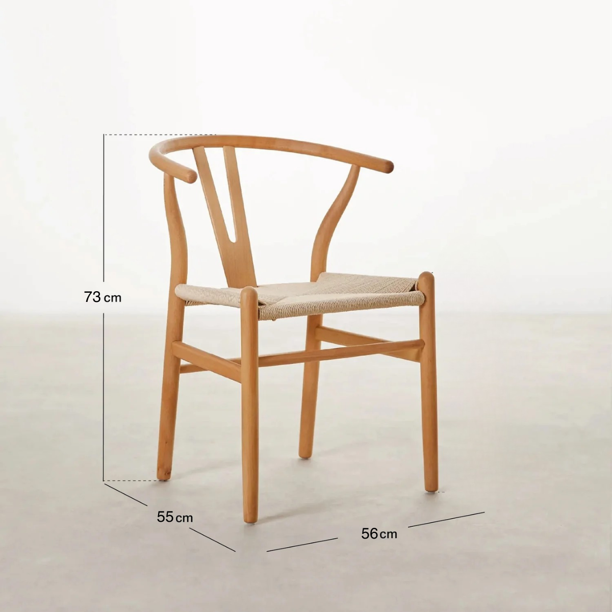 Set de 2 Sillas Wishbone Madera y Cuerda-6