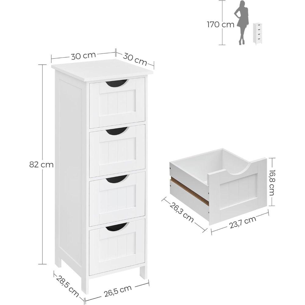 Mueble Organizador Blanco Multiuso 4 Cajones Salem-2