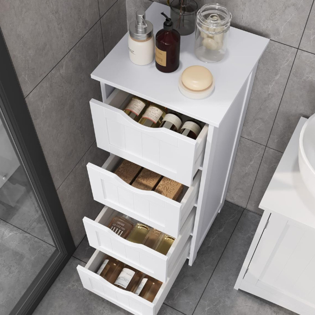 Mueble Organizador Blanco Multiuso 4 Cajones Salem-3
