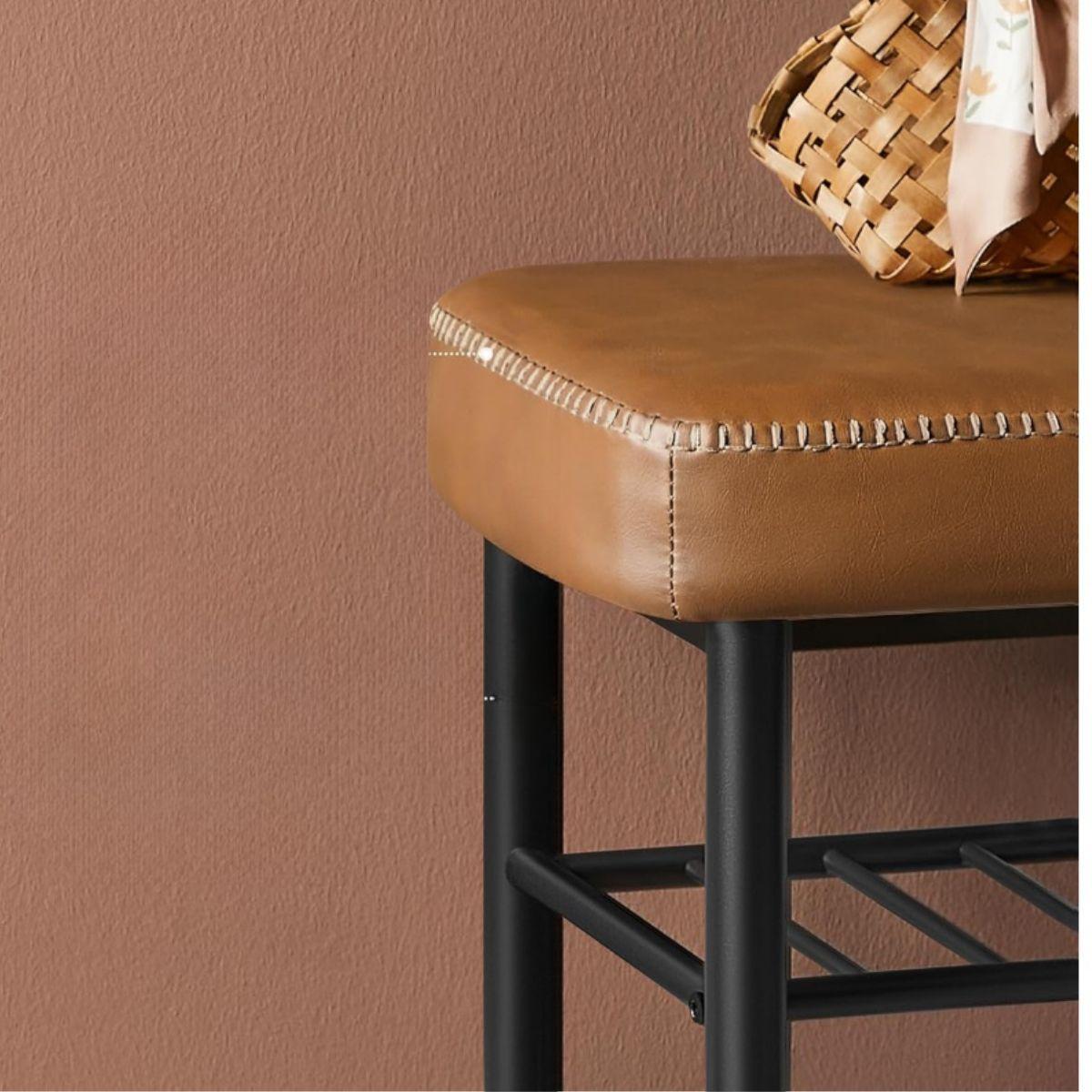Mueble Zapatero Eco Cuero Cafe Rieti-2