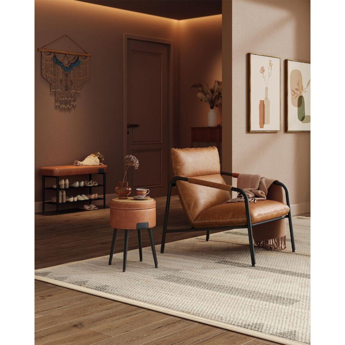Mueble Zapatero Eco Cuero Cafe Rieti-5