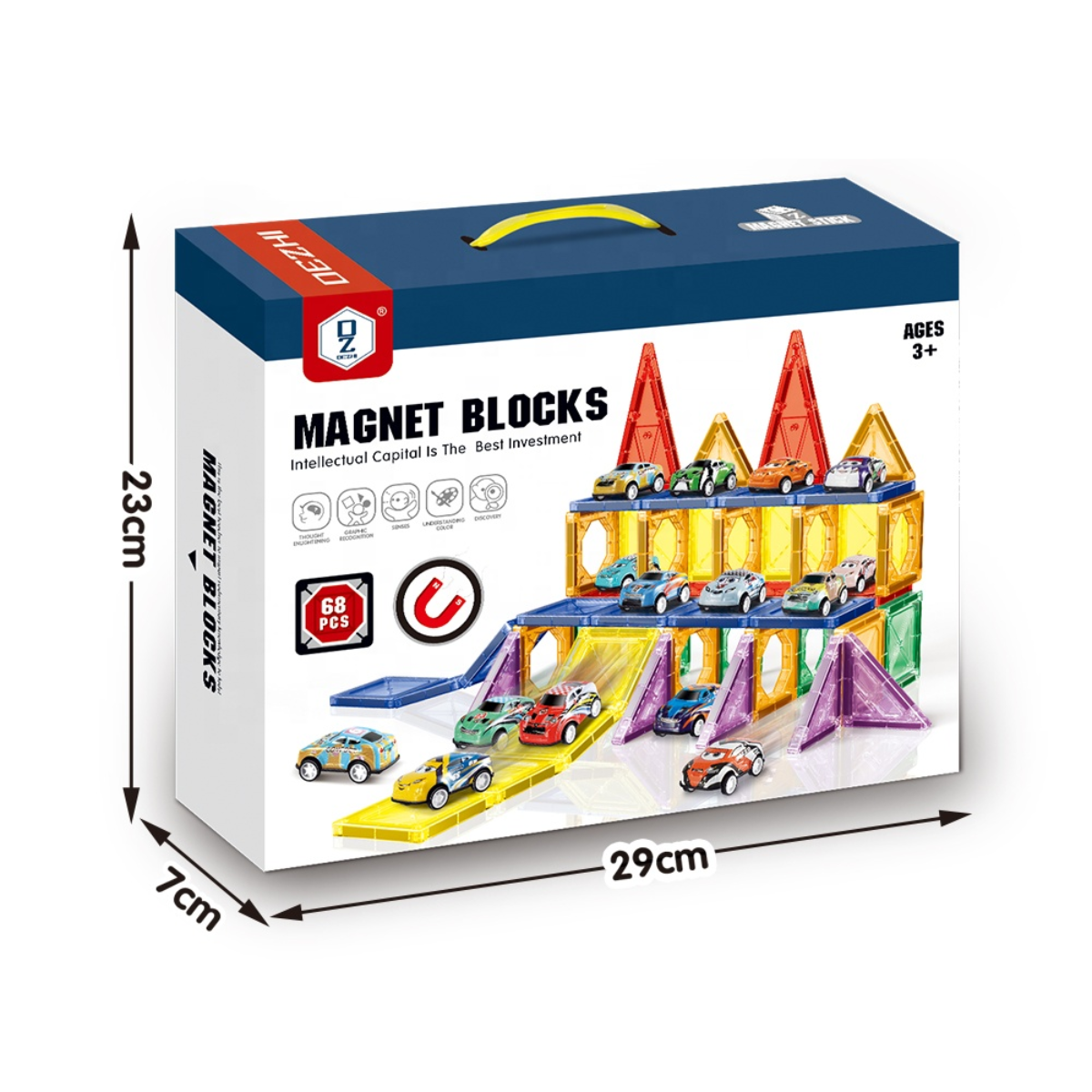 Set Bloques Magneticos Construcción Parking y Autitos 68 pzs-3