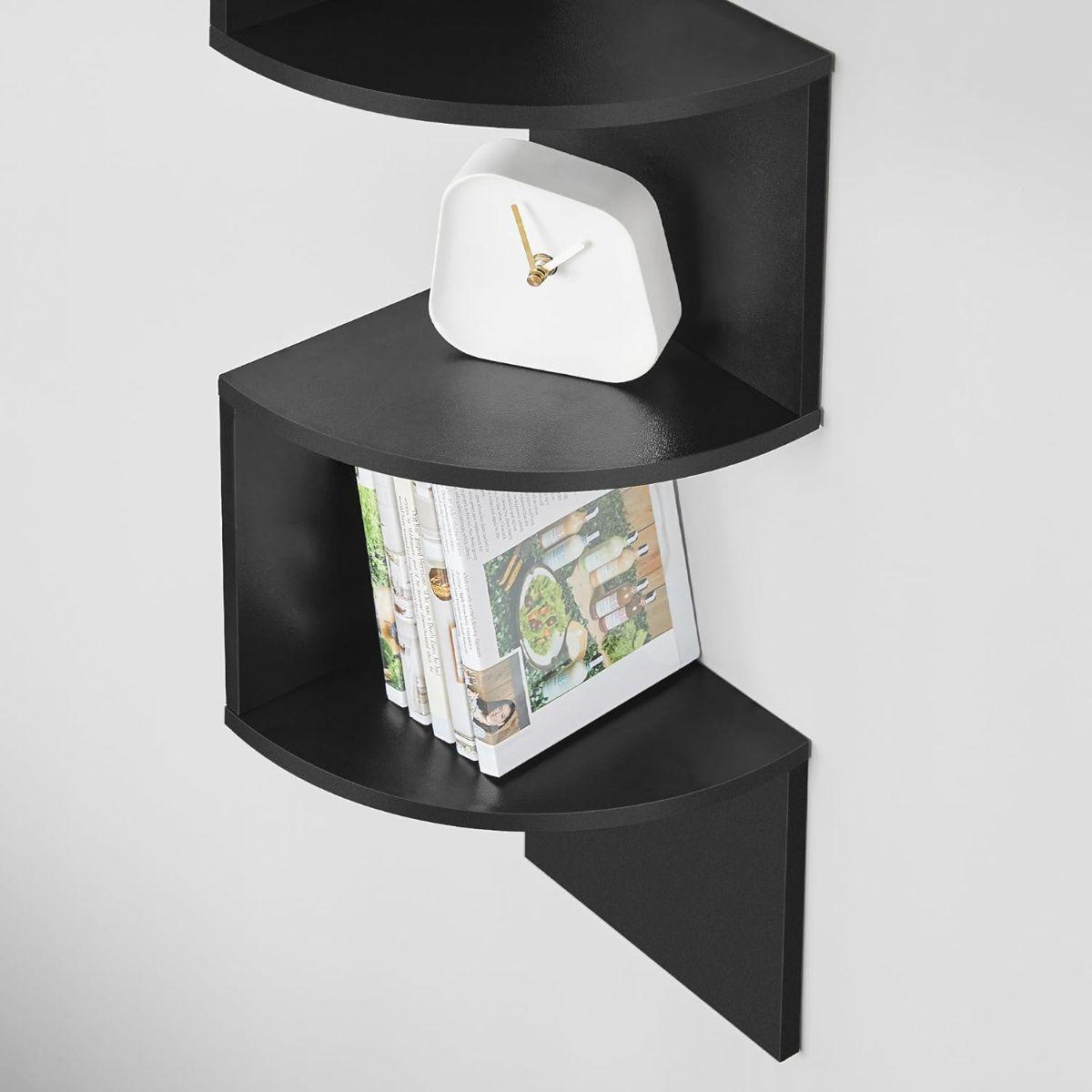 Mueble Estante Esquinero ZigZag Negro Svanvik-4