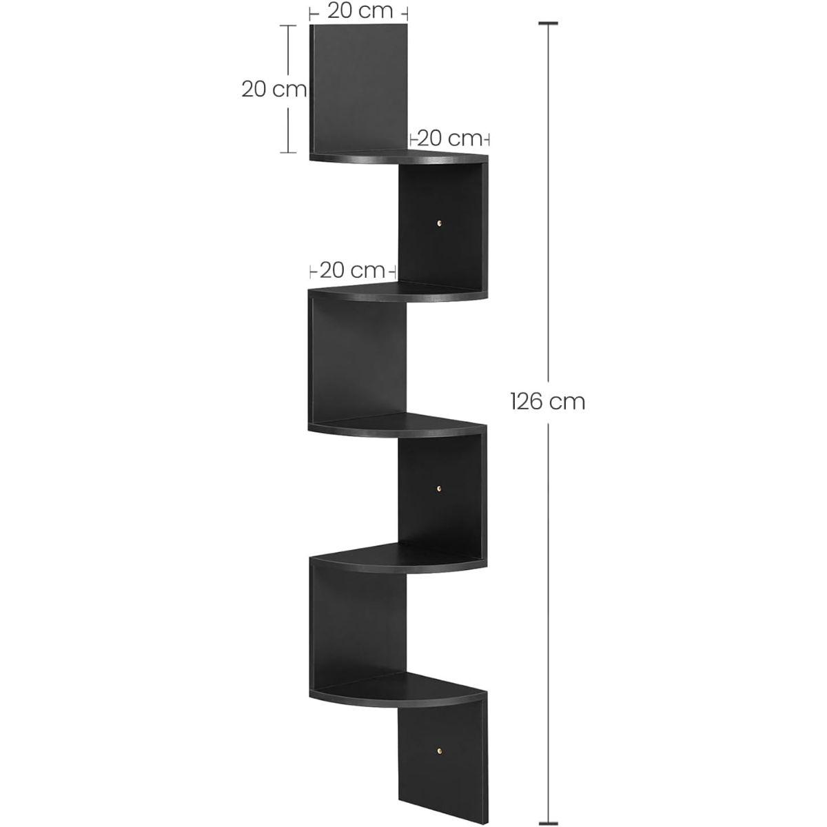 Mueble Estante Esquinero ZigZag Negro Svanvik-6