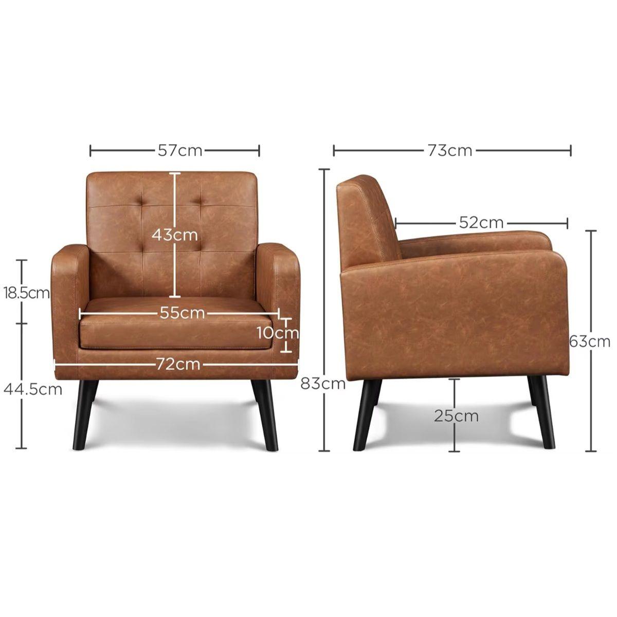 Poltrona Eco cuero Cafe Timra-2