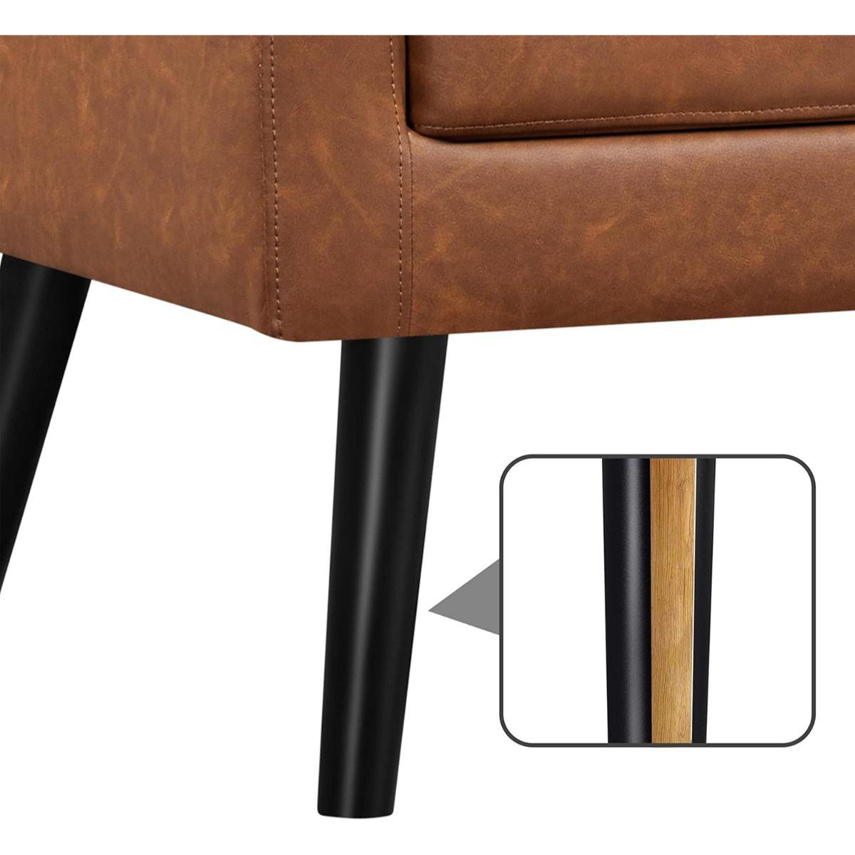 Poltrona Eco cuero Cafe Timra-6