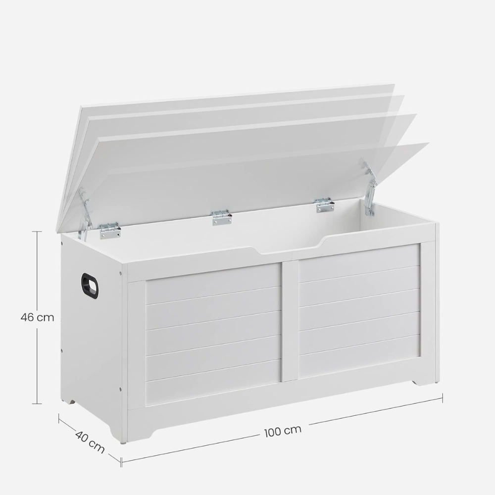 Banqueta Baul Almacenaje Blanco Saffle-4
