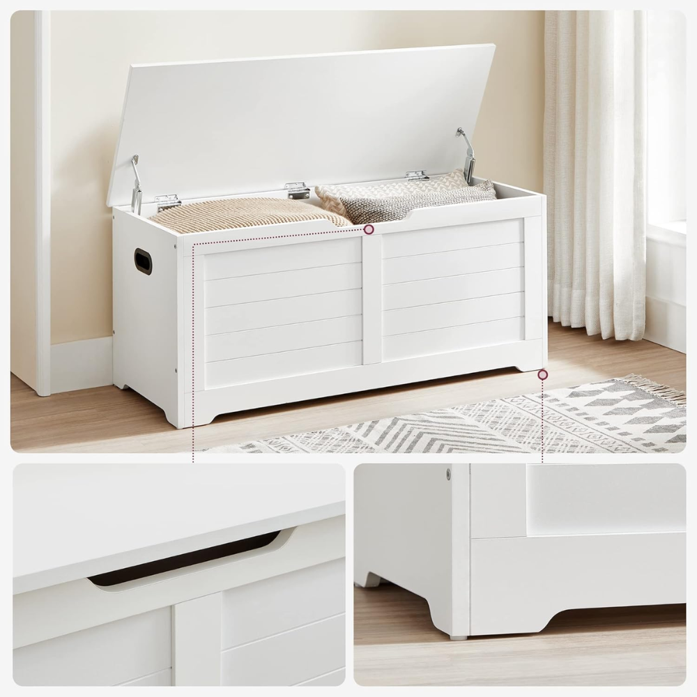 Banqueta Baul Almacenaje Blanco Saffle-5