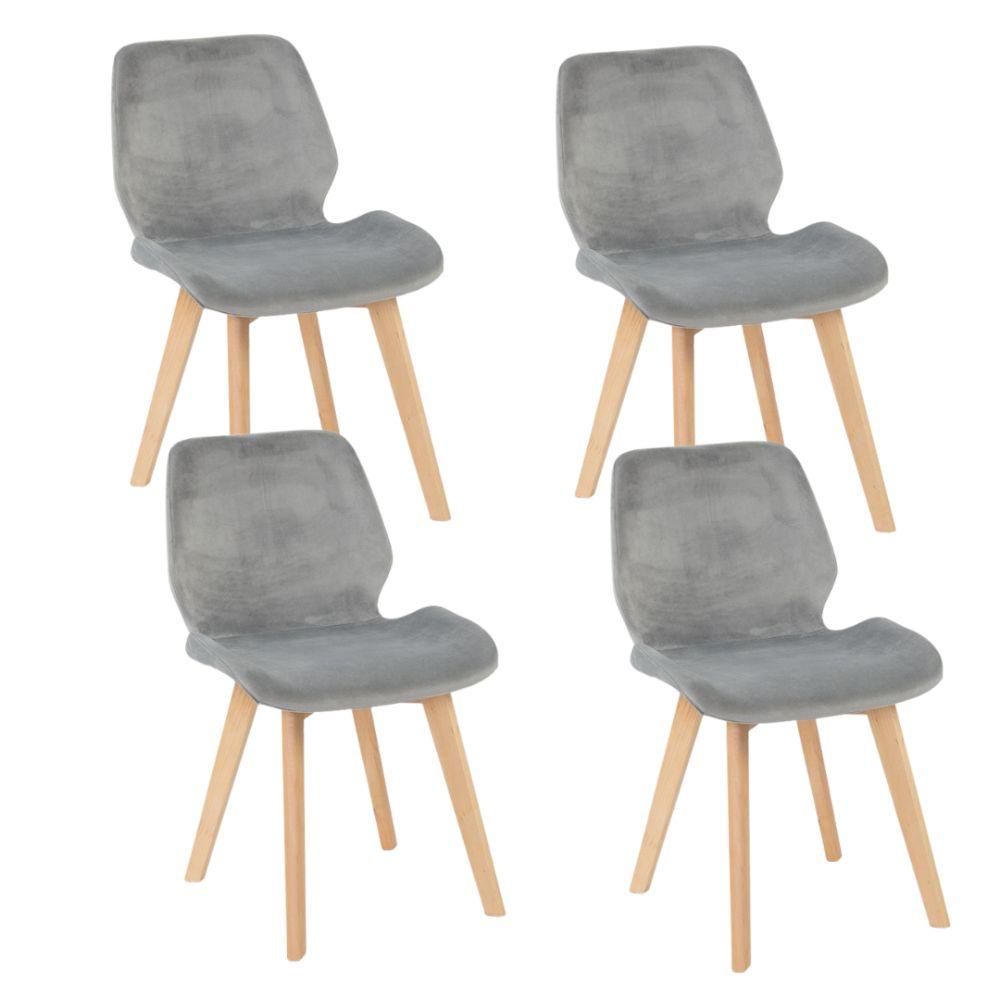 Pack de 4 Sillas Radar Velvet Gris Spacezat-0