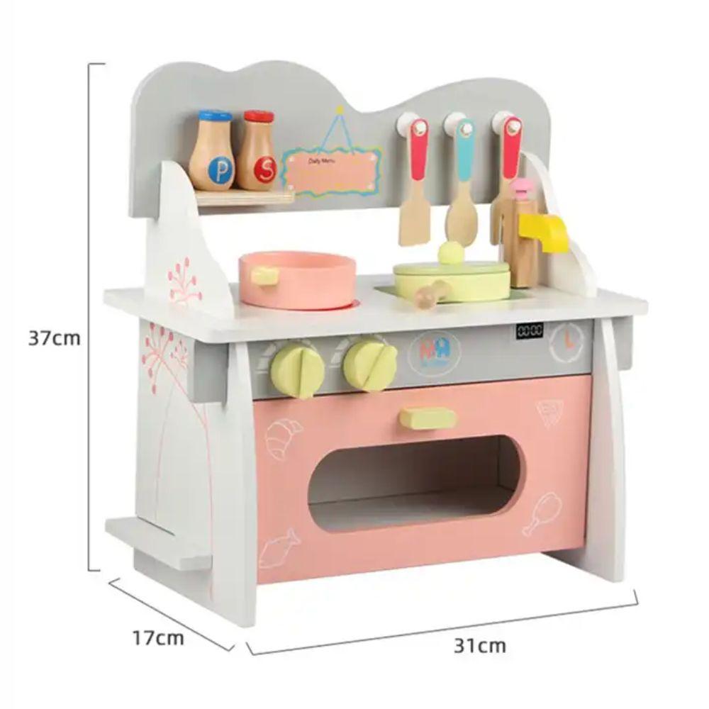 Mini Cocina de Madera con Accesorios Rosa-2