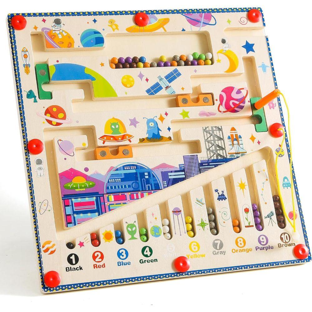 Tablero de Laberinto Espacial Didáctico Juguete Montessori-0