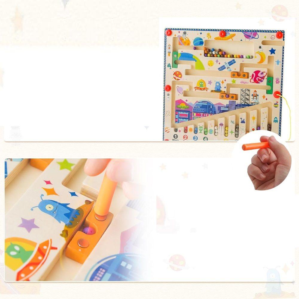 Tablero de Laberinto Espacial Didáctico Juguete Montessori-3