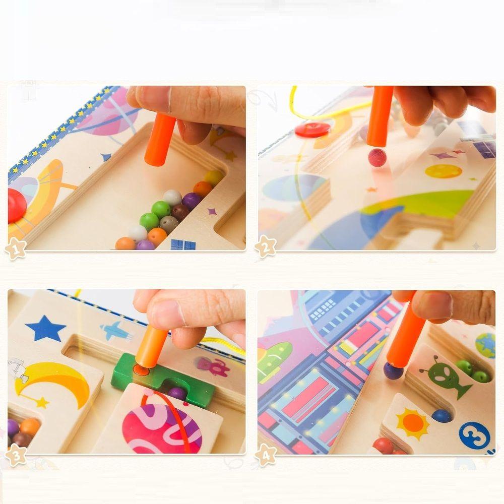 Tablero de Laberinto Espacial Didáctico Juguete Montessori-4