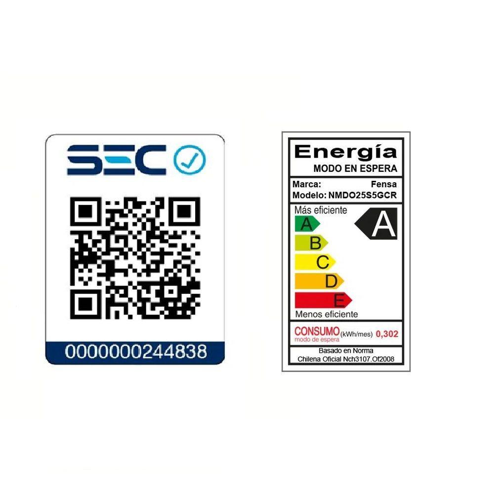 Microondas Fensa Digital 25 Litros Espejado NMDO25S5GCRG-7