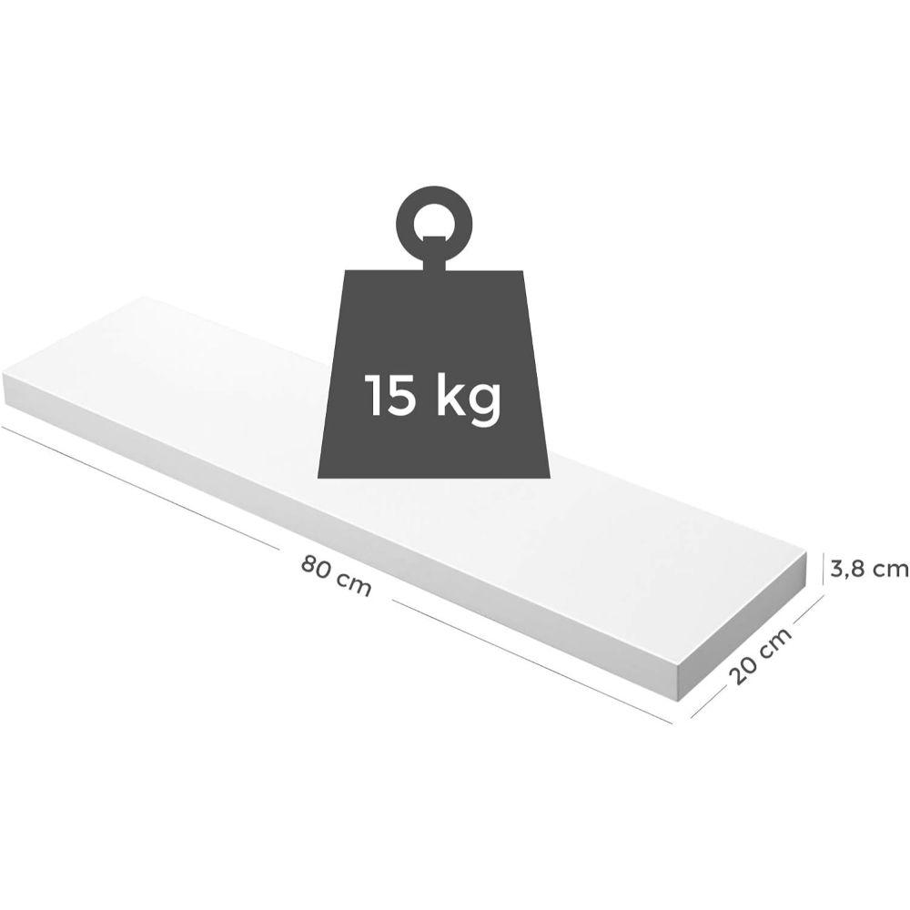 Repisa Flotante Blanca 80 x 20 x 3,8 cm-2