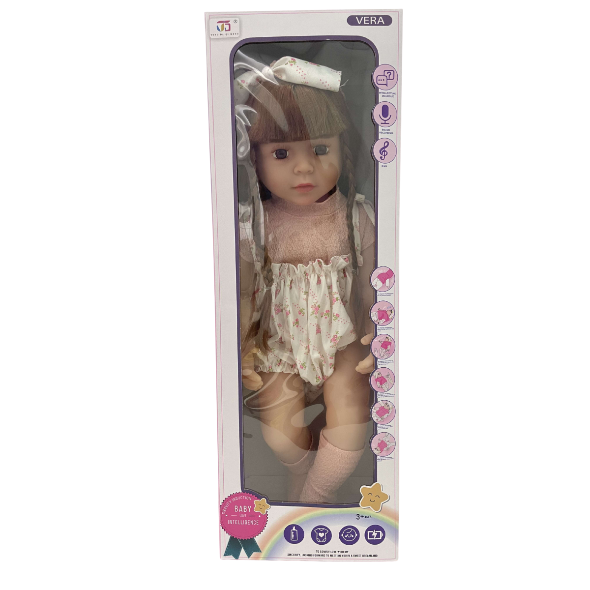 Muñeca Reborn 56 cm de Silicona Pelo Largo-2