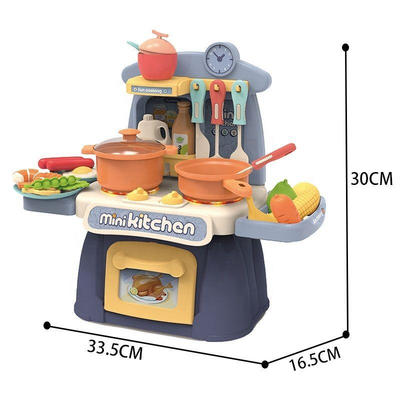Mini Cocina de Juguete Didáctica 26 piezas Azul-7