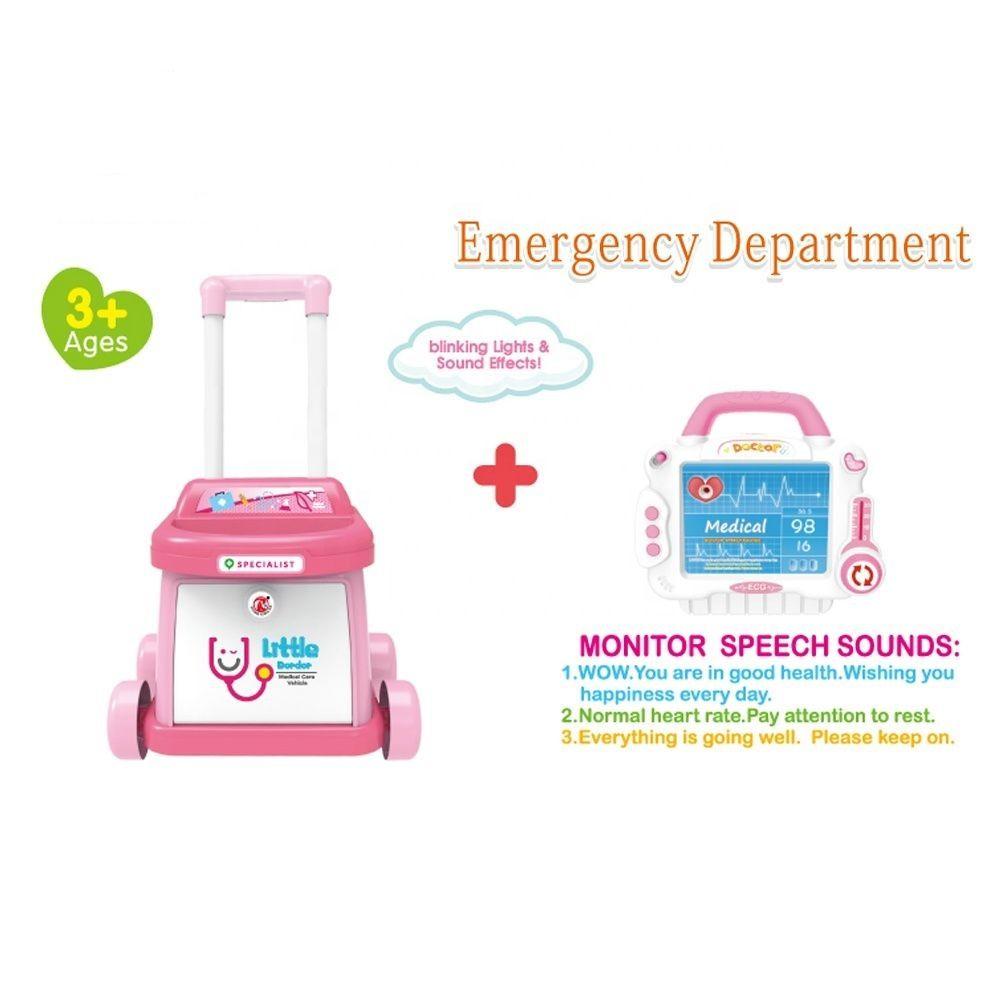 Carrito Medico Doctor Infantil Luces Sonidos Rosa-3