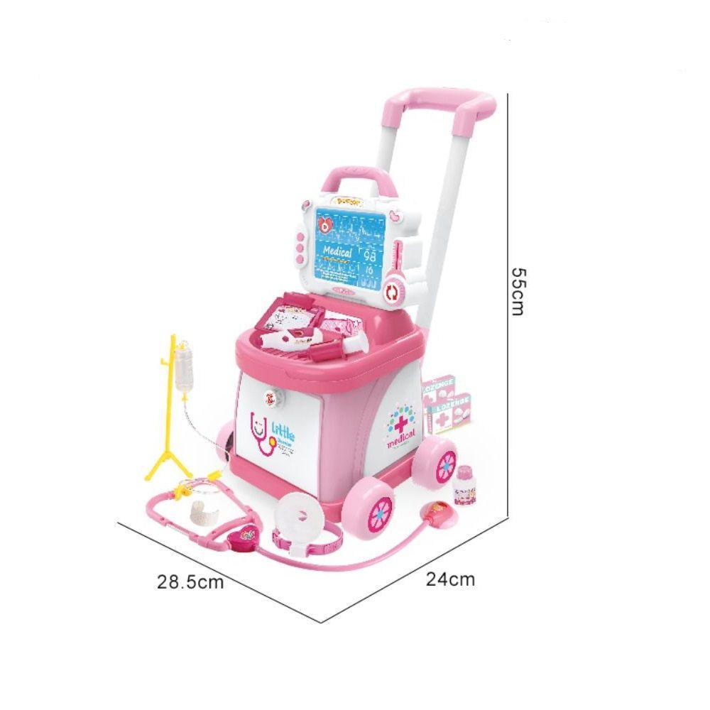 Carrito Medico Doctor Infantil Luces Sonidos Rosa-5