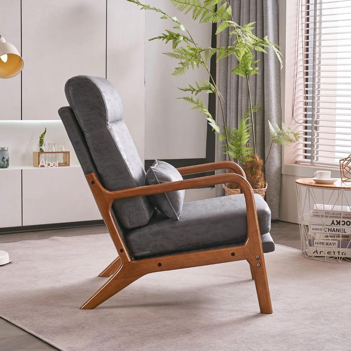 Poltrona Eco cuero Gris Konges-3