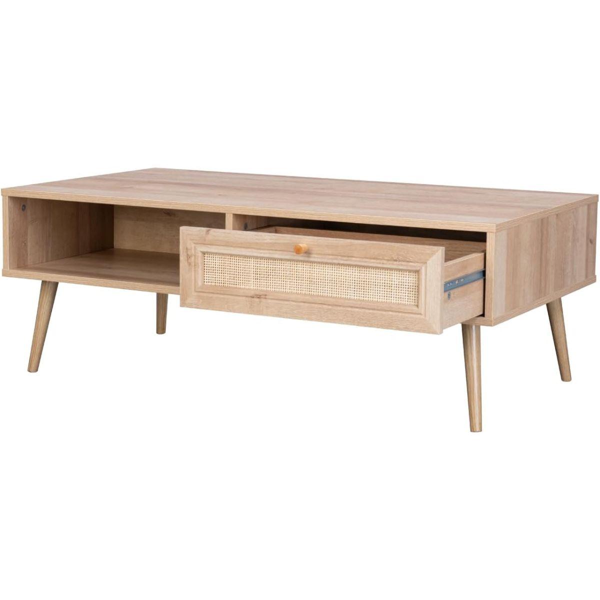 Mesa de Centro con Cajón Ratan Radal-2