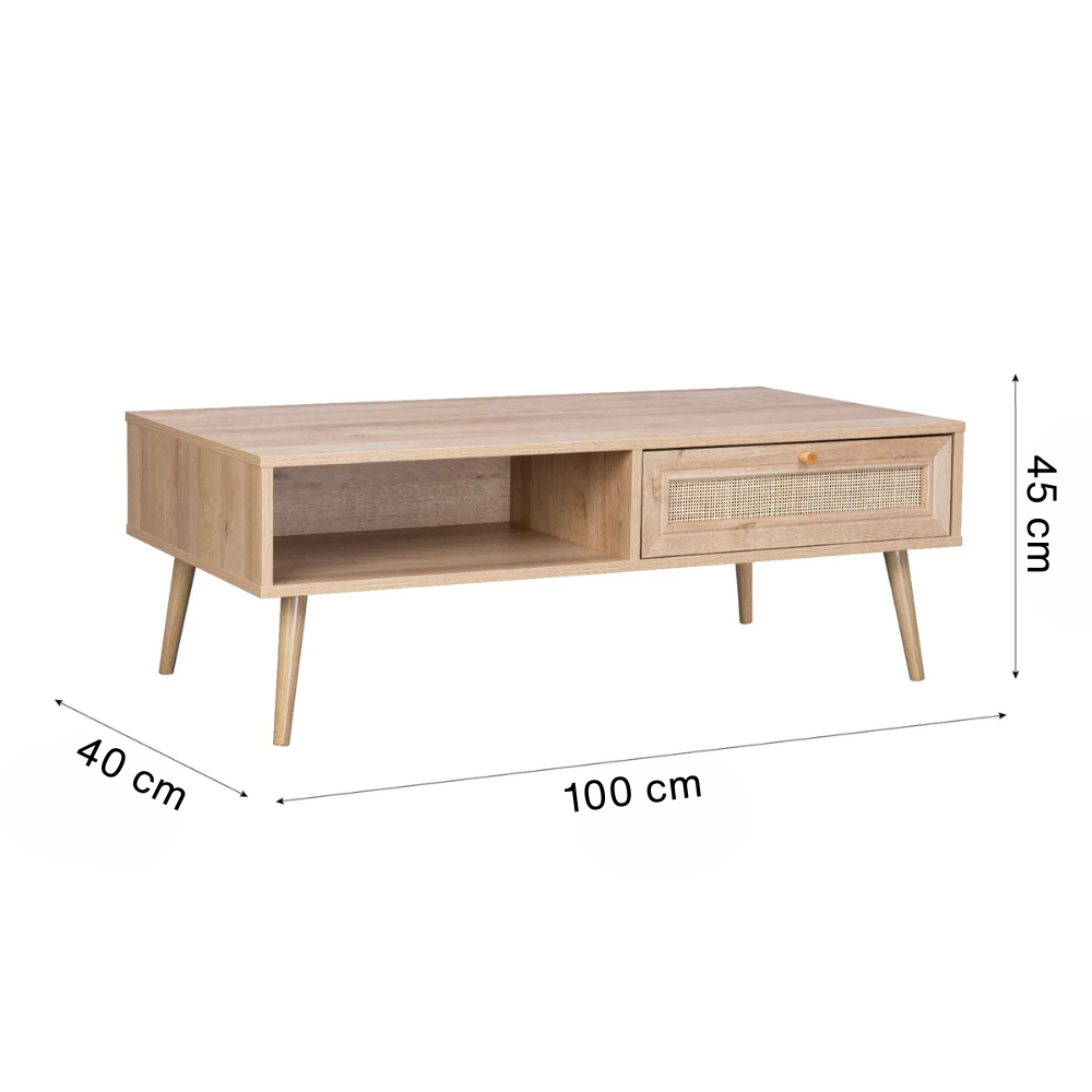 Mesa de Centro con Cajón Ratan Radal-5