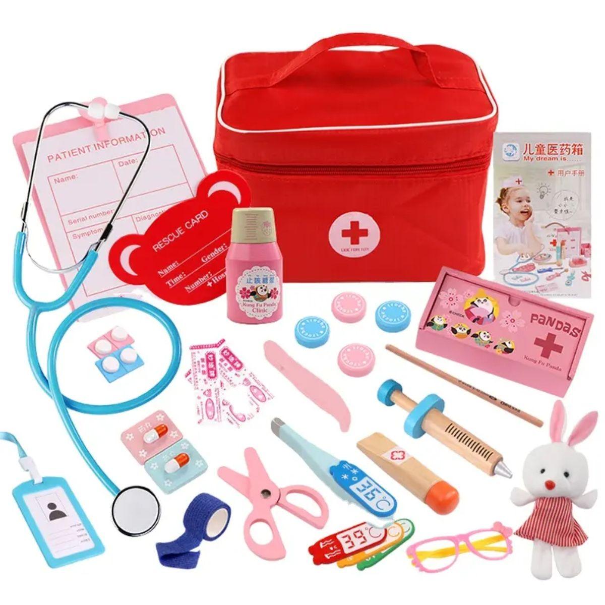 Maleta de Juegos Set Doctor con Accesorios Juguete Madera-4