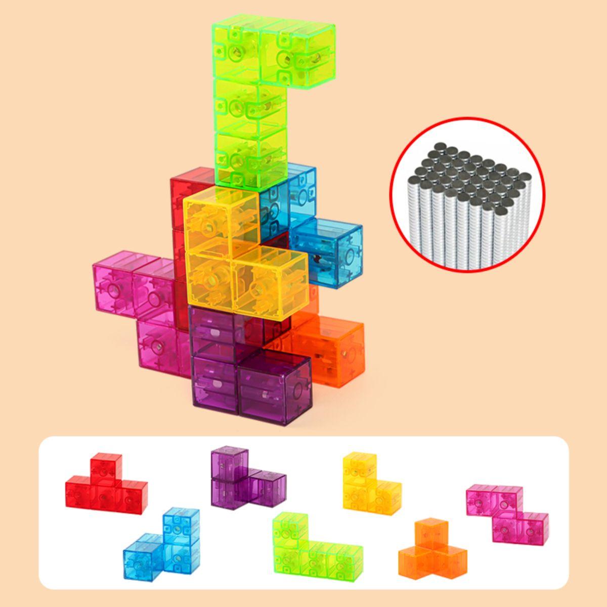 Set de Bloques Magnéticos Cubos Construcción 54 piezas-4