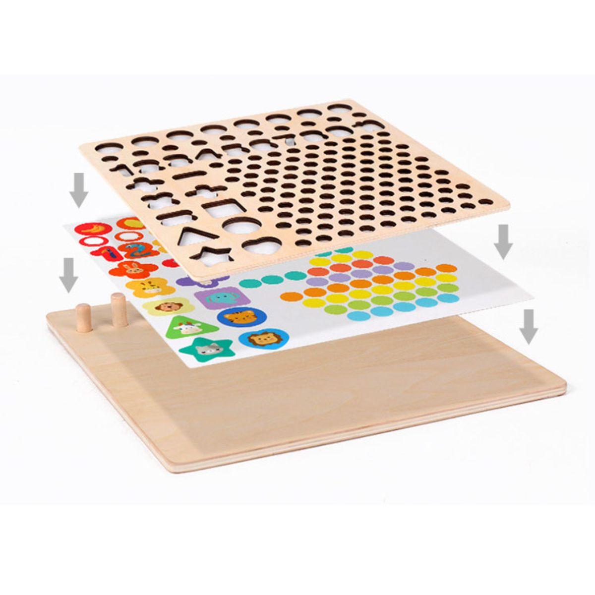 Tablero Clasificación 6 en 1 de Madera Juguete Montessori-2