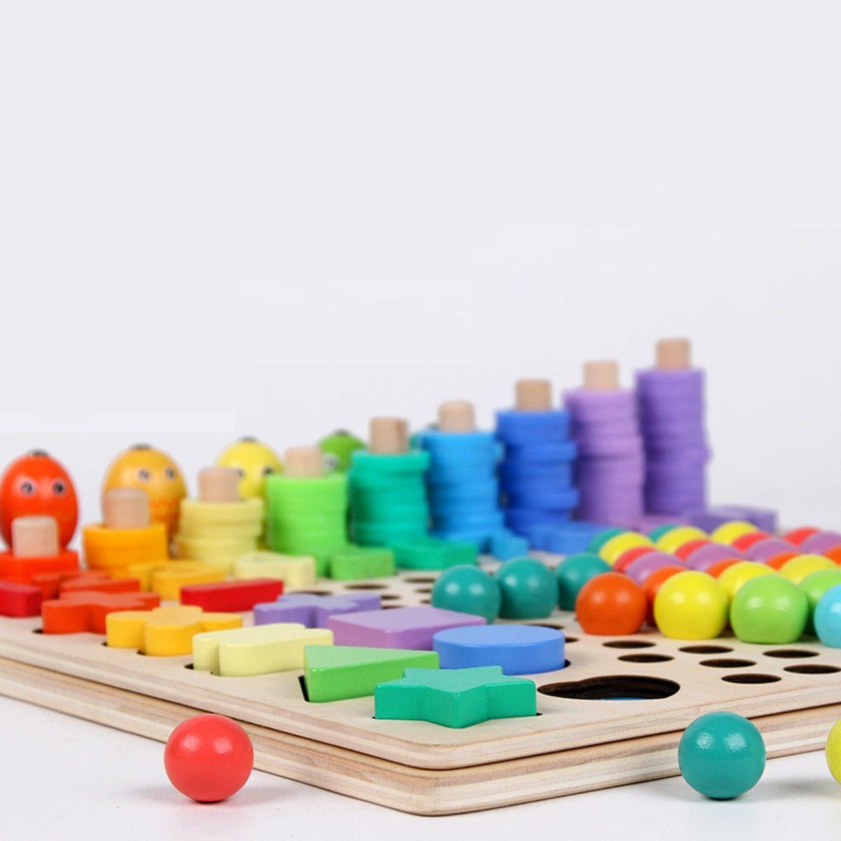 Tablero Clasificación 6 en 1 de Madera Juguete Montessori-4