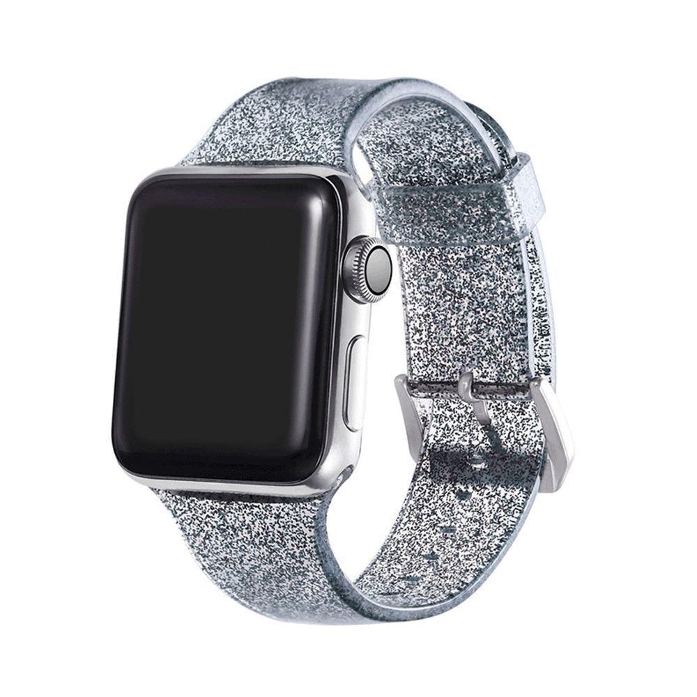 Correa Compatible con Apple Watch Silicona Plata 38/40mm-0