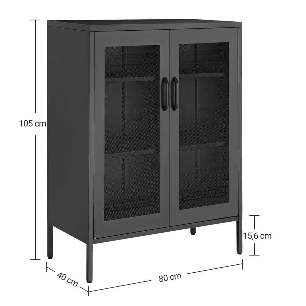 Buffet Aparador Negro Metalico Visrup-2