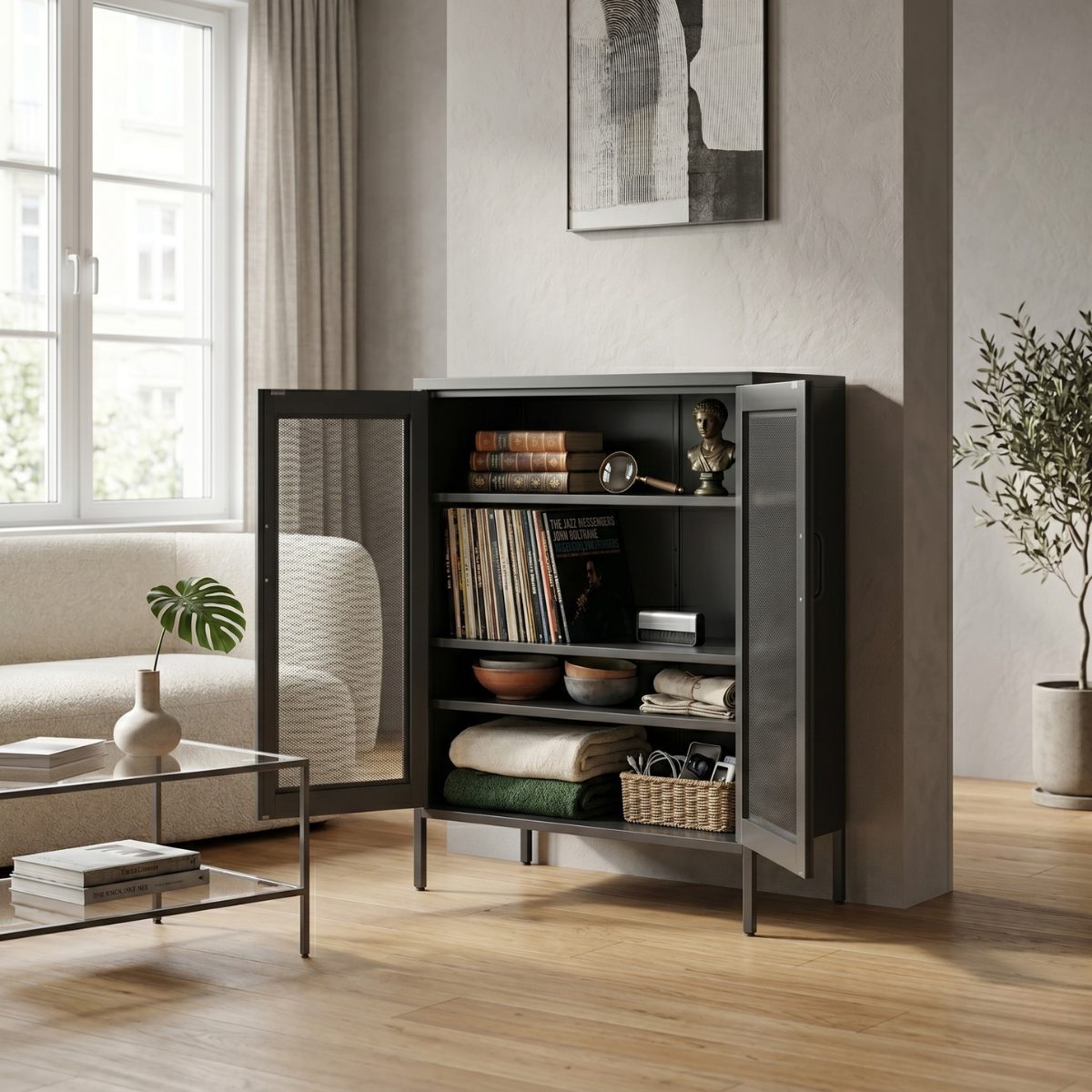 Buffet Aparador Negro Metalico Visrup-2