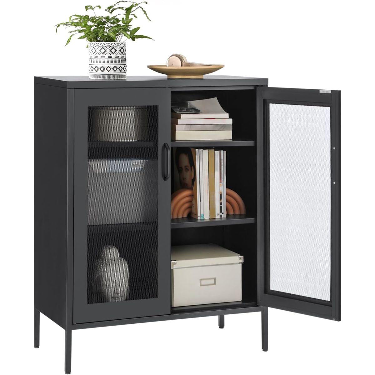 Buffet Aparador Negro Metalico Visrup-4