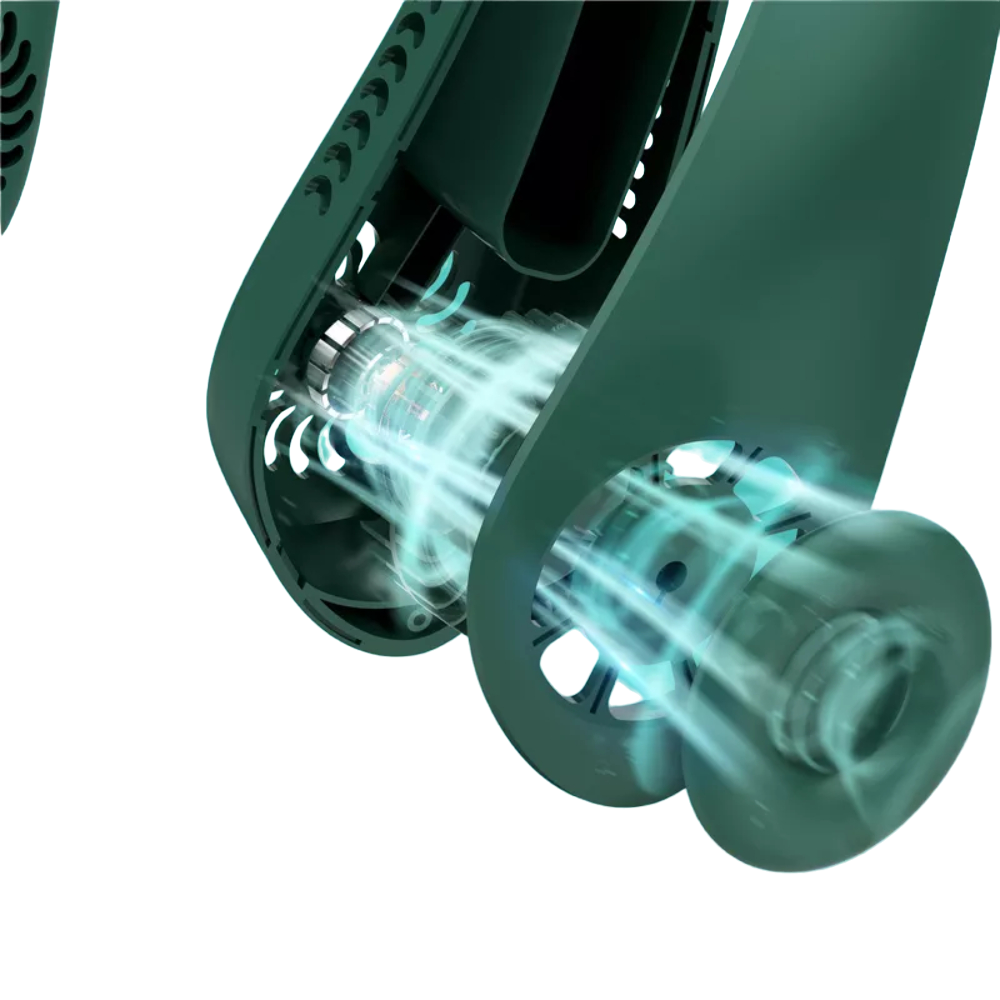 Ventilador Portatil de Cuello carga USB Verde Spacezat-4
