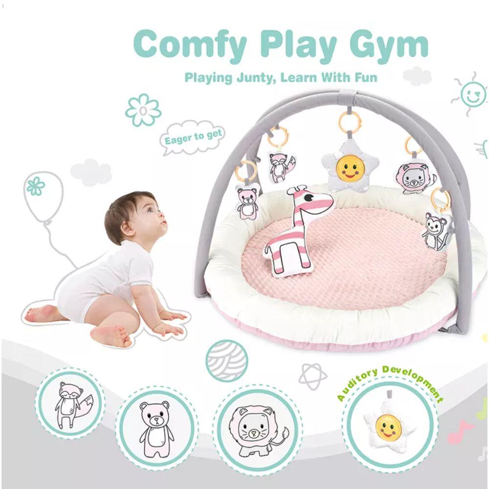 Alfombra Gimnasio Sensorial Bebe Rosa con Sonidos Spacezat-1