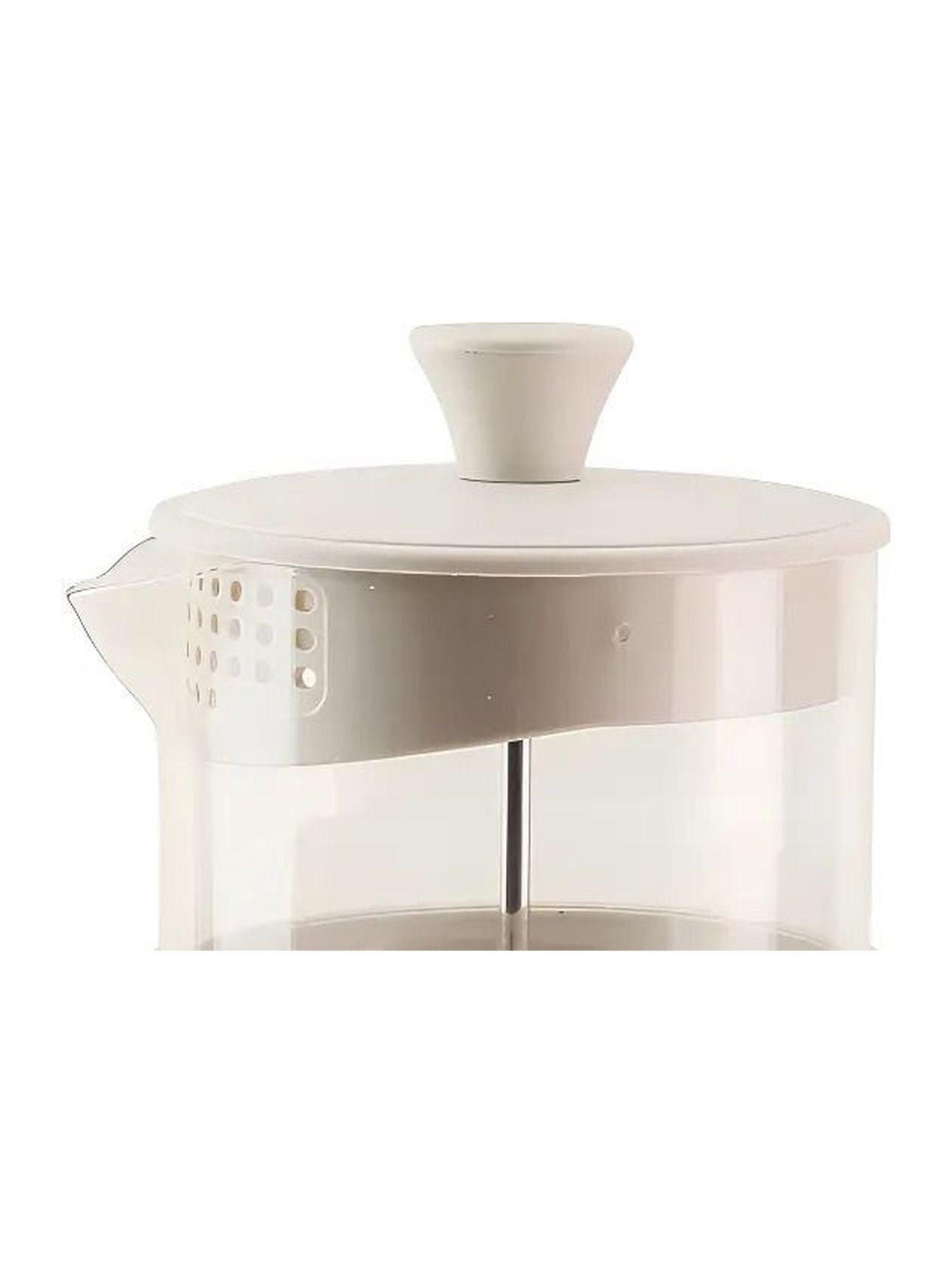 Prensa Francesa Cafetera Manual 1 Litro Vidrio Blanco-1