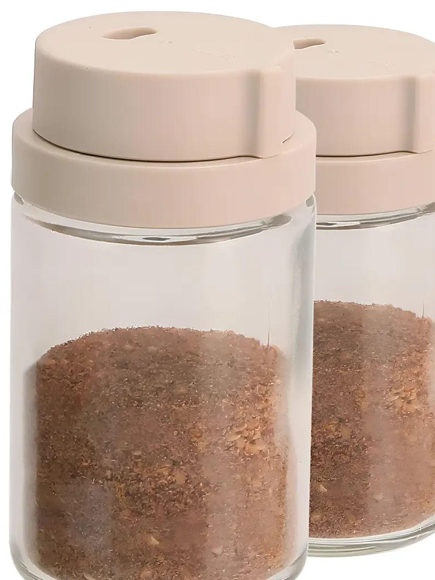 Set 2 Saleros Especieros De Vidrio 150 Ml Tapa Dosificadora-1