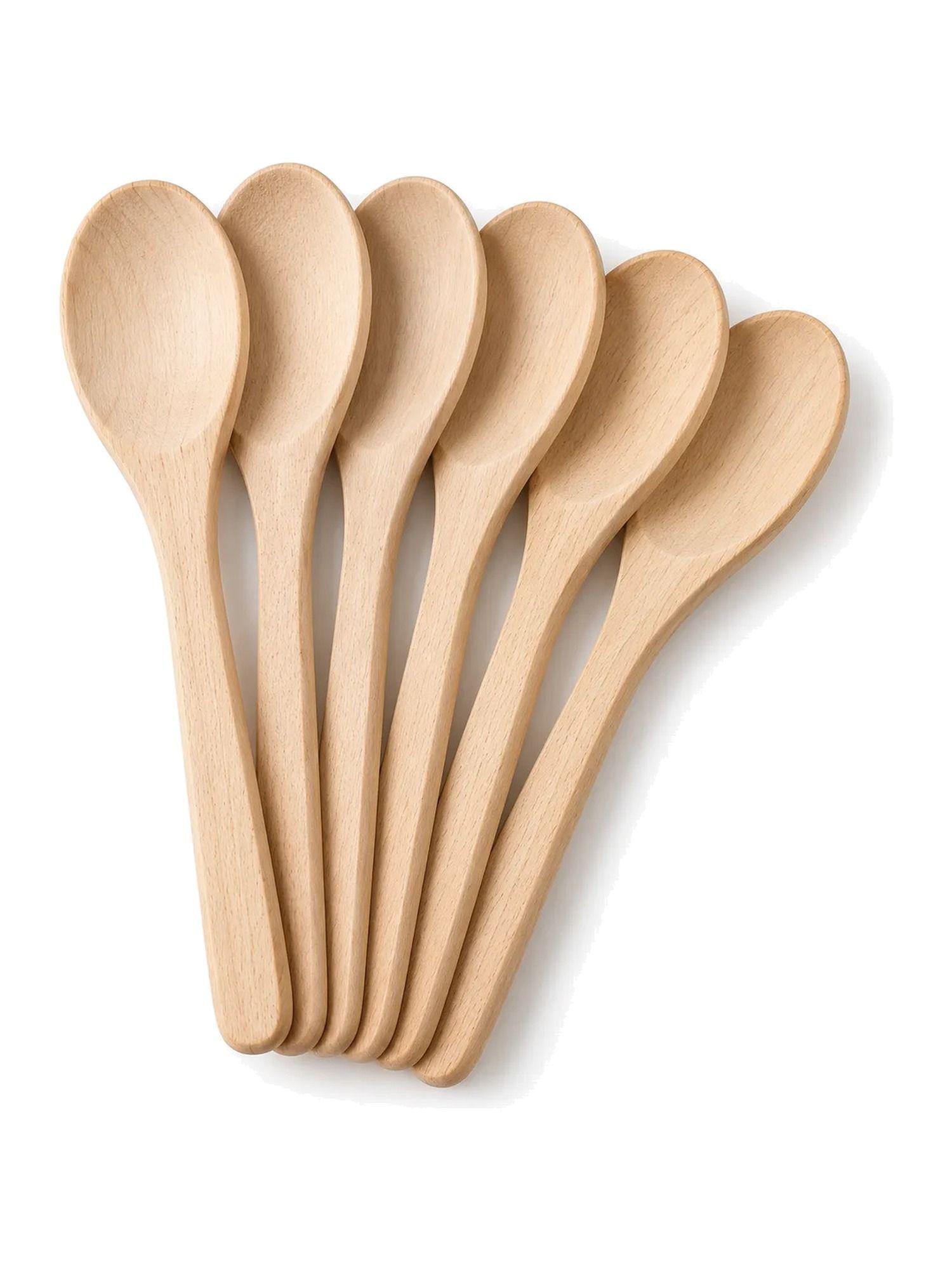 Set 6 Cucharas De Bambú 17 Cm Para Salsas Y Condimentos-0
