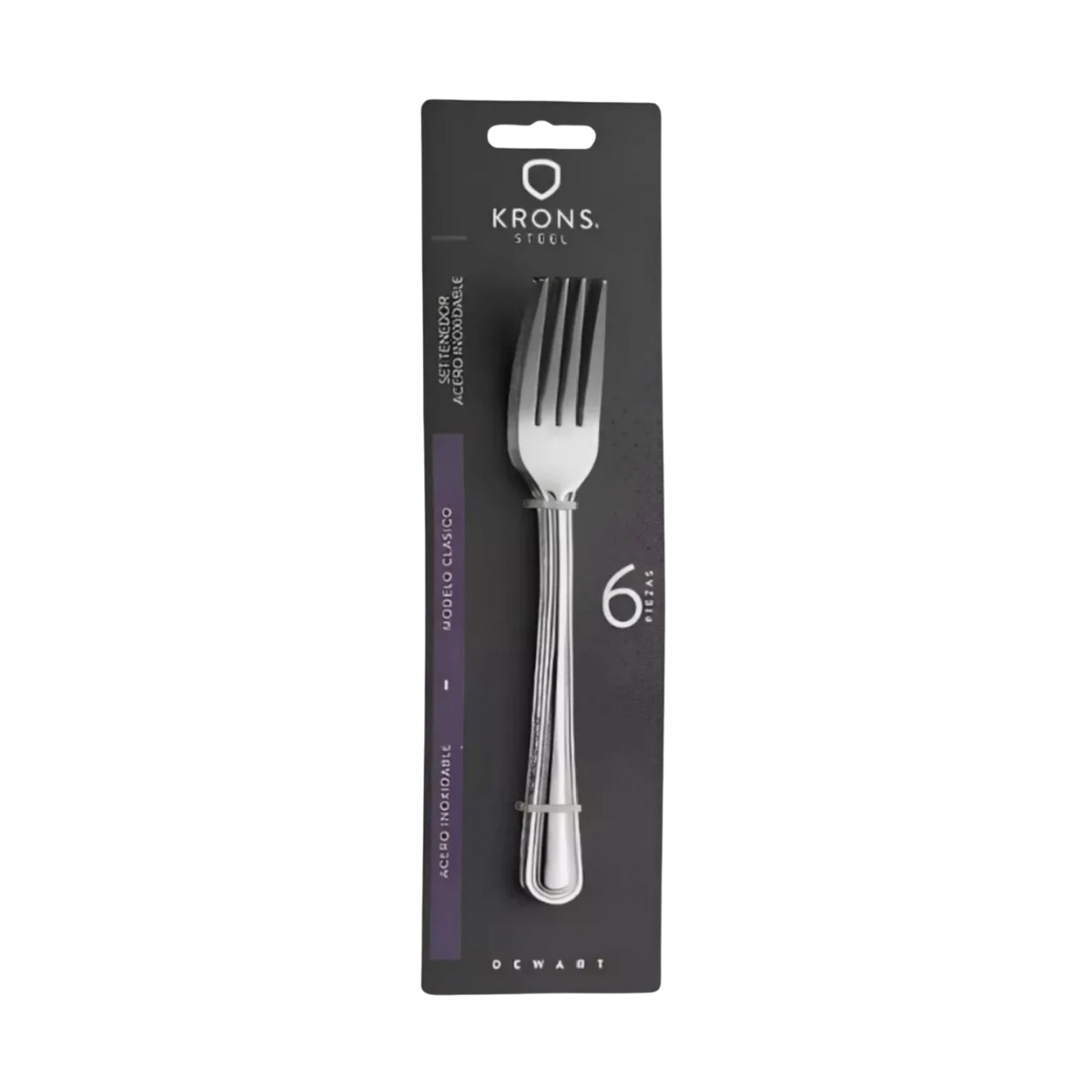 Set De 6 Tenedores De Mesa Krons Perlados Acero Inoxidable-0