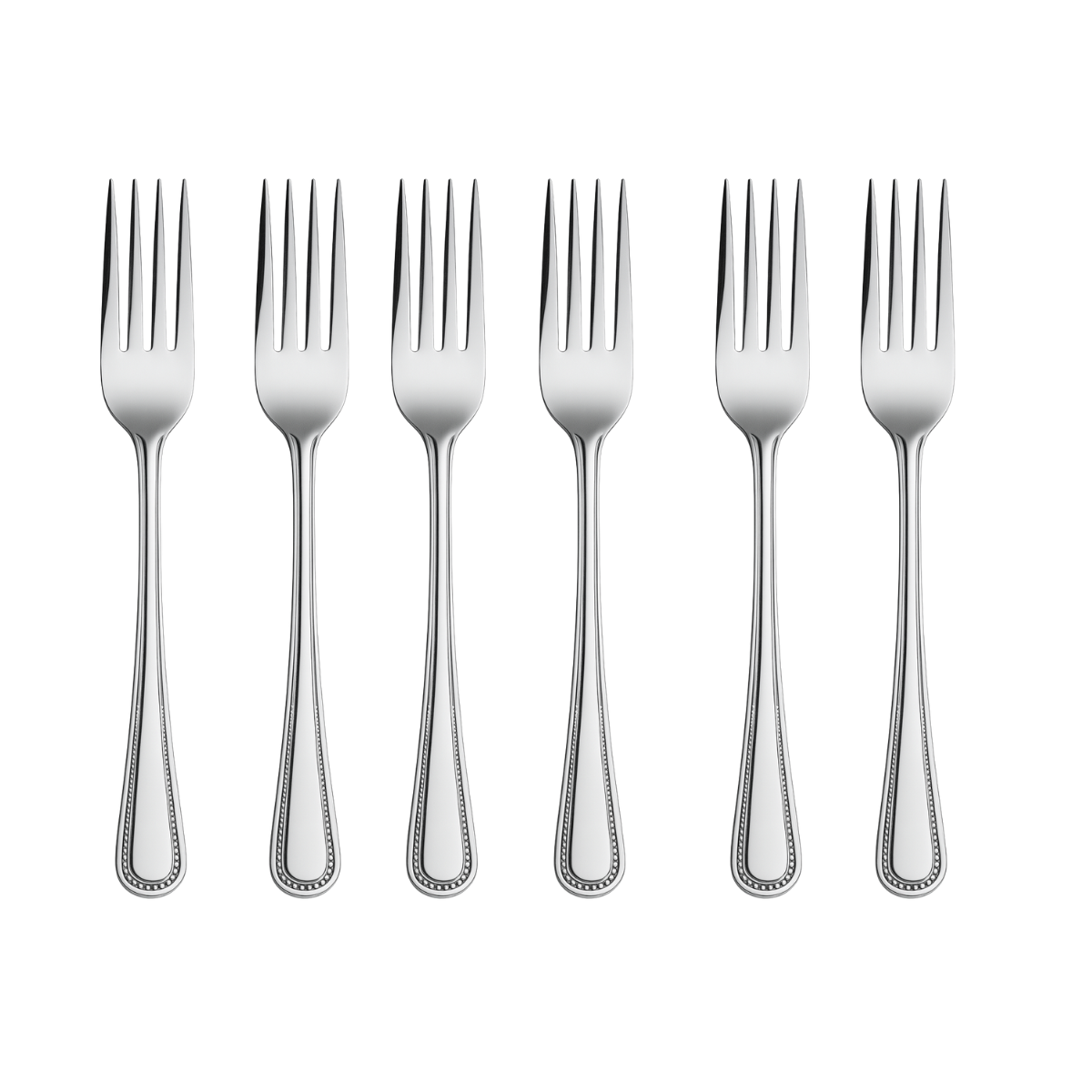 Set De 6 Tenedores De Mesa Krons Perlados Acero Inoxidable-1