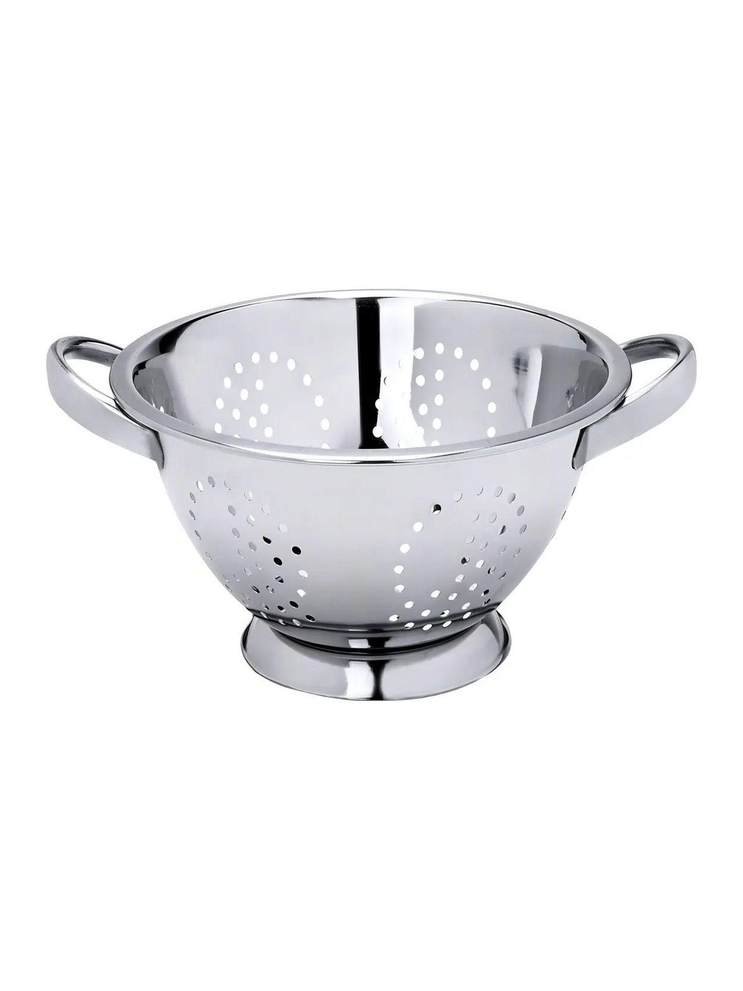 Colador Escurridor Acero Inoxidable 24 Cm Con Asas Plateado-0