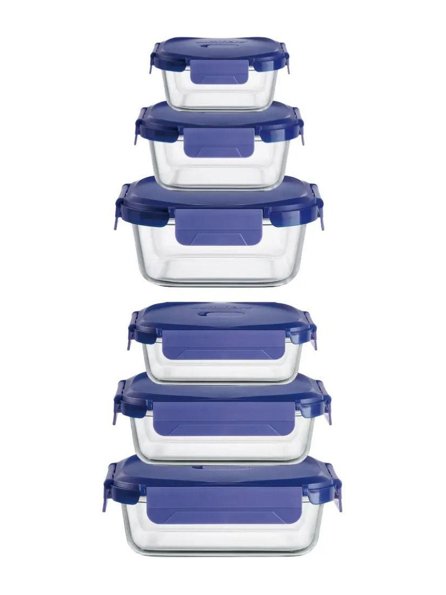 Set 6 Contenedores Herméticos De Vidrio 320ml A 1040ml-0