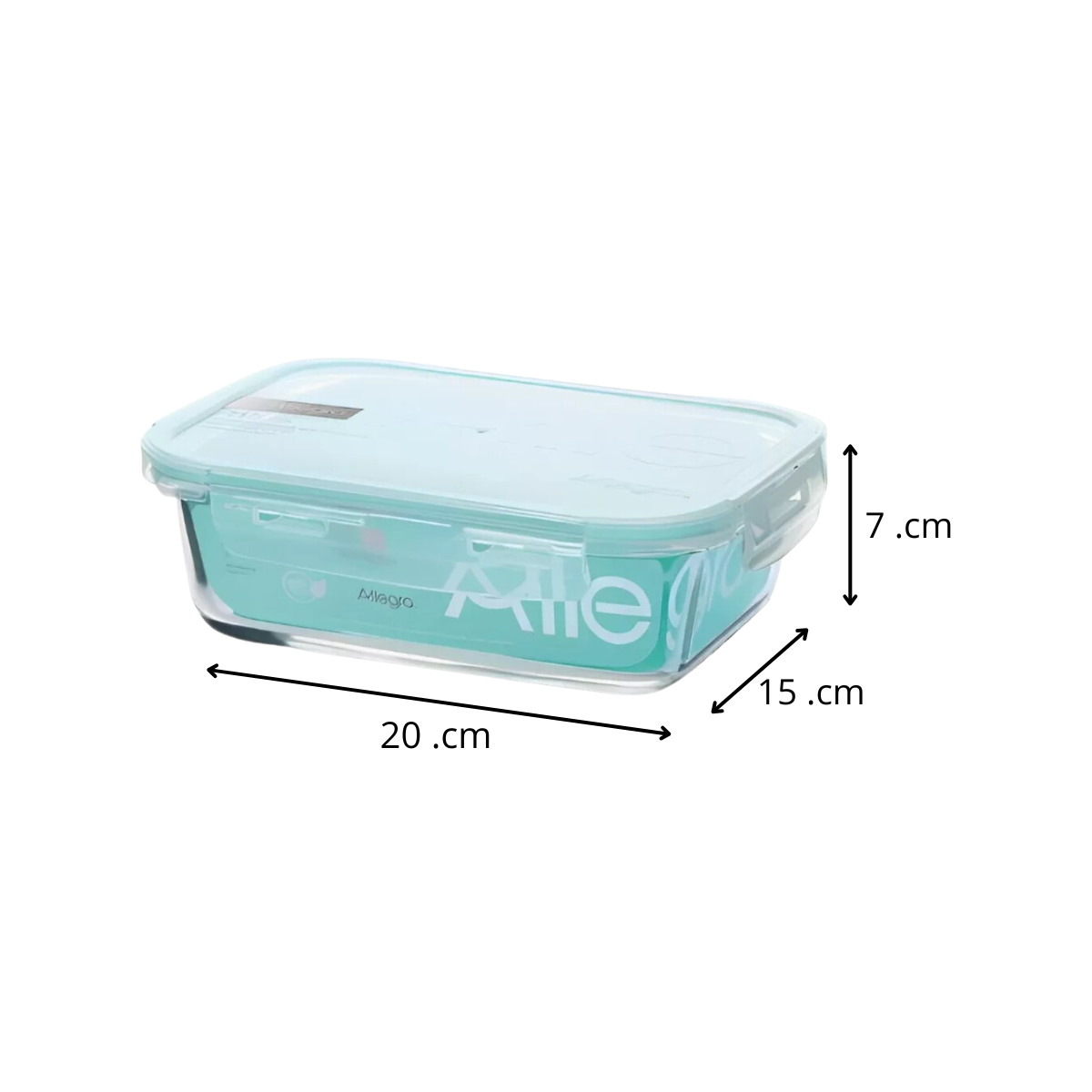 Set 4 herméticos vidrio rectangular 1000ml Allegra-2