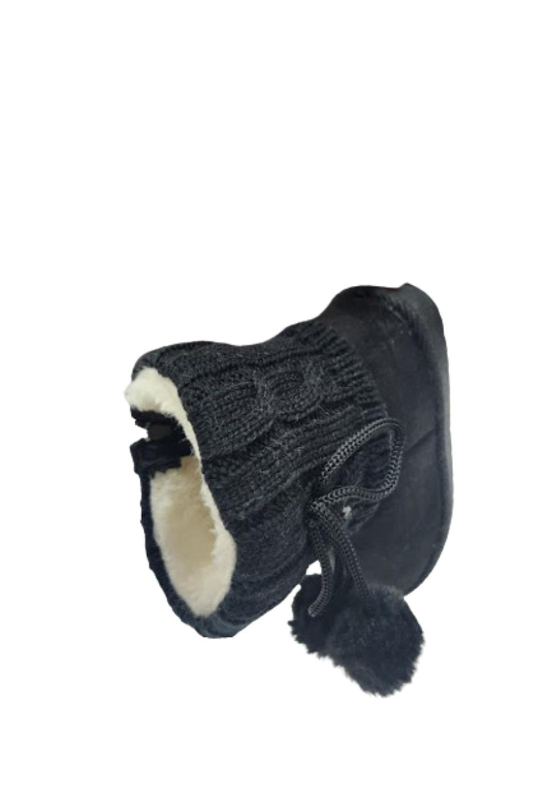 Botita Chiporro Pon Pon Negro Niña-3