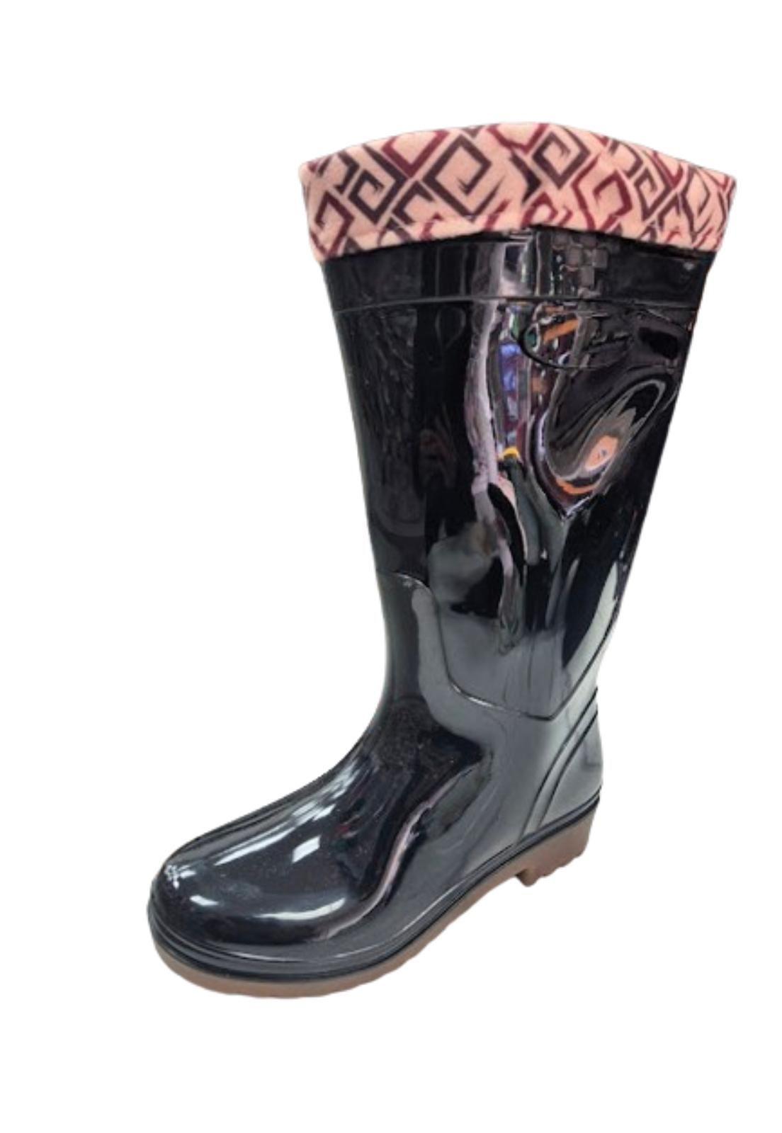 Bota de Agua Lluvia Negro Mujer-0