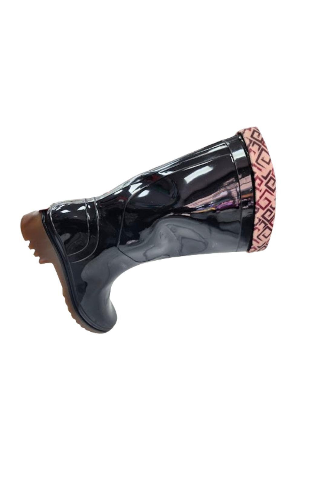 Bota de Agua Lluvia Negro Mujer-1