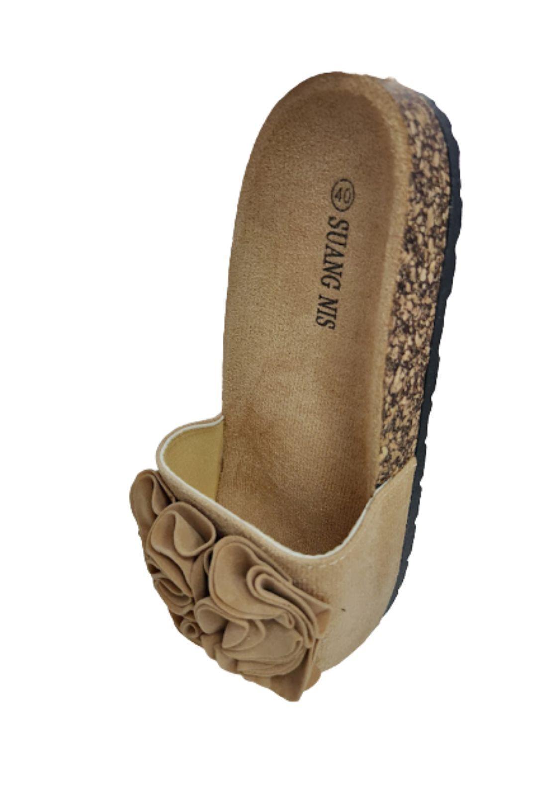 Sandalia Mujer Flor Beige-2
