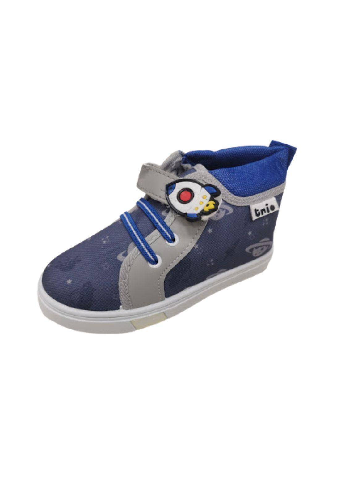 Zapatilla Deportiva Niño Con Caña Azul-0