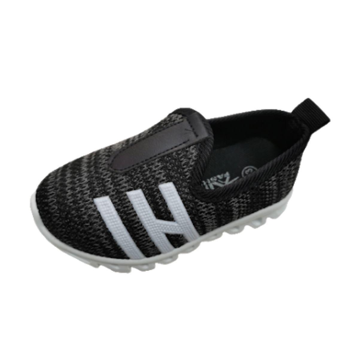 Zapatilla Deportiva Negro Niño Sin Cordones-0